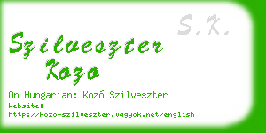 szilveszter kozo business card